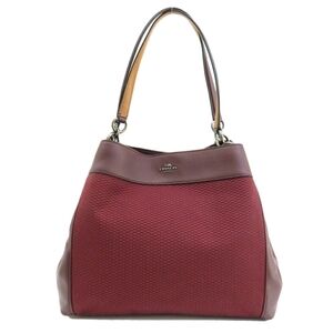 Coach Designer F57540 Burgundy Lexie Tote Bag Canvas/Leather Purse Handbag